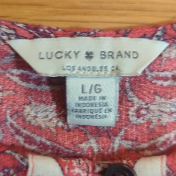 Lucky Brand Pink Patterned Blouse - Picture 2 of 10